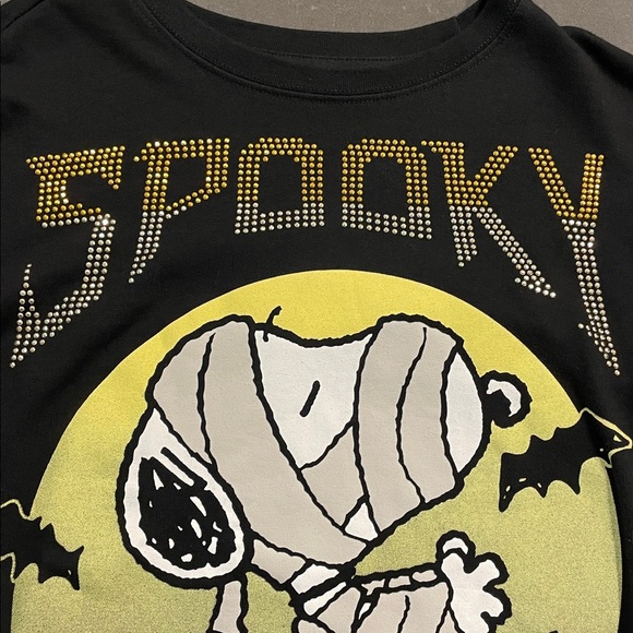 Peanuts Snoopy and Woodstock Halloween Crewneck Sweater Extra Small - Picture 6 of 16